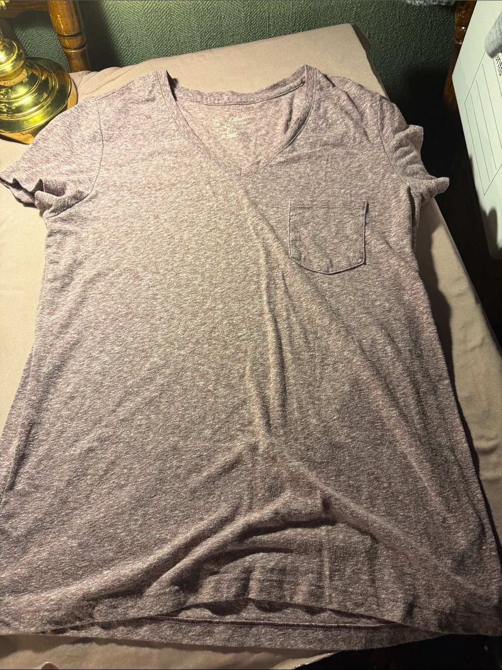 Universal Thread Heathered Dusty Rose V-Neck Pocket Tee